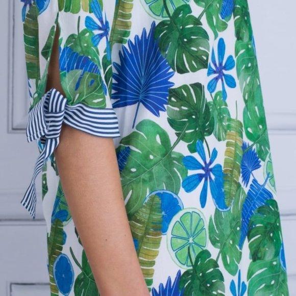 Vilagallo Anabella leaf print dress tunic top - Picture 7 of 7